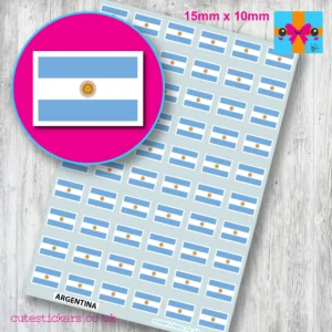 Argentina flag stickers 15mm