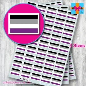 Asexual flag stickers 3 sizes lgbtq+