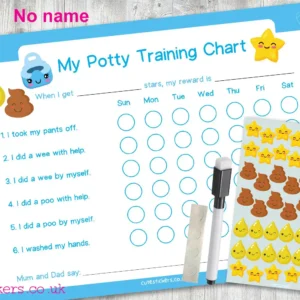 BLUE Kawaii Potty Training Chart NO NAME