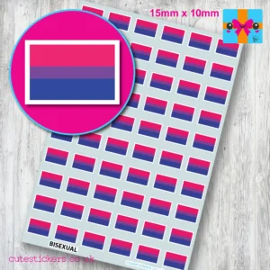 Bisexual flag stickers 15mm