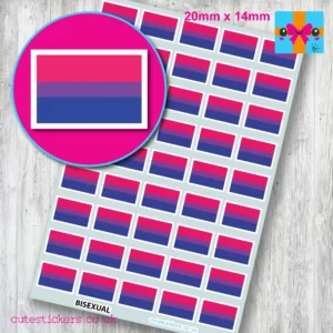 Bisexual flag stickers 20mm