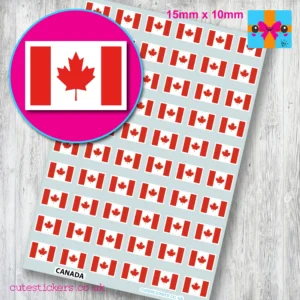Canada flag stickers 15mm