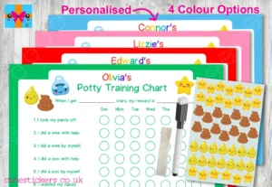 Cute Kawaii Potty Training Charts personalised