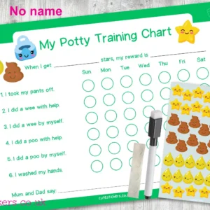 GREEN Kawaii Potty Training Chart NO NAME