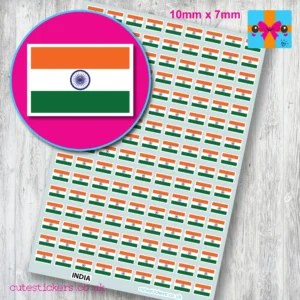 India Indian flag stickers 10mm