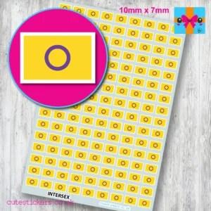 Intersex flag stickers 10mm lgbtq+
