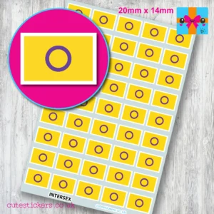 Intersex flag stickers 20mm lgbtq+