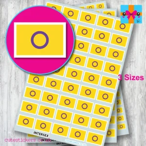 Intersex flag stickers 3 sizes lgbtq+