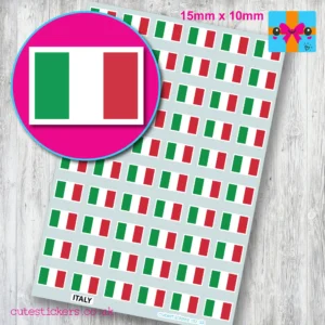 Italy Italian flag stickers 15mm