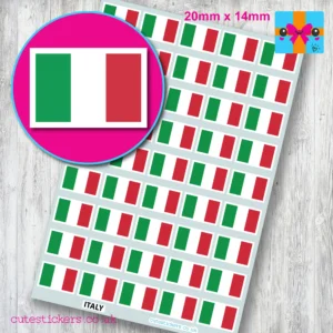 Italy Italian flag stickers 20mm