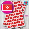 Maltese cross Flag stickers 3 sizes