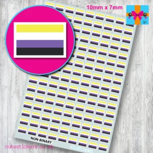 Non Binary flag stickers 10mm