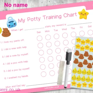 PINK Kawaii Potty Training Chart NO NAME