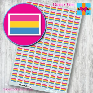 Pansexual flag stickers 10mm