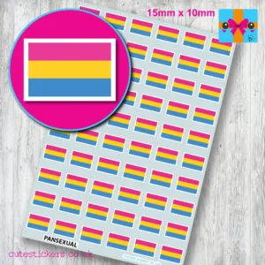 Pansexual flag stickers 15mm