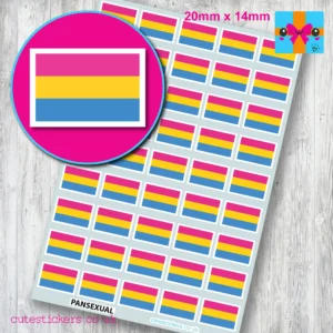 Pansexual flag stickers 20mm
