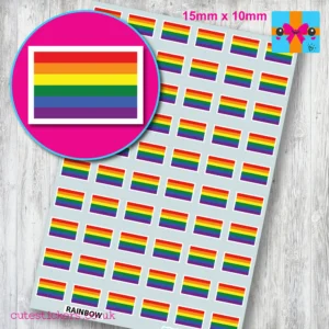 Rainbow Pride flag stickers 15mm