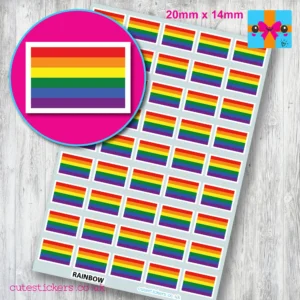 Rainbow Pride flag stickers 20mm