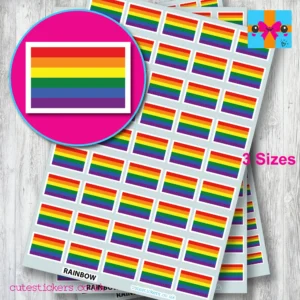 Rainbow Pride flag stickers 3 sizes