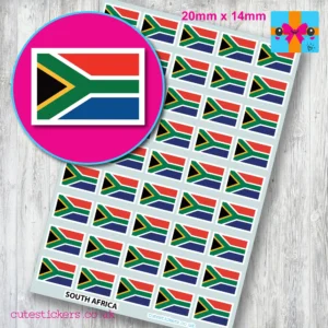 South Africa African flag stickers 20mm