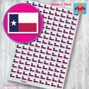 Texas State flag stickers 10mm Texan Lone Star