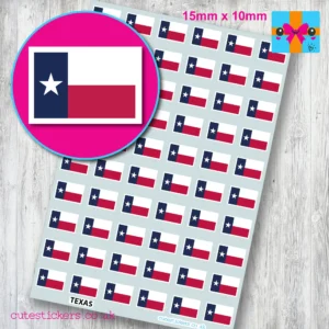 Texas State flag stickers 15mm Texan Lone Star