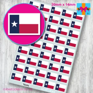 Texas State flag stickers 20mm