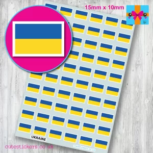 Ukraine flag stickers 15mm