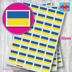 Ukraine flag stickers 3 sizes