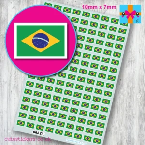 Brazil Brazilian flag stickers 10mm