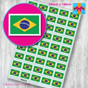 Brazil Brazilian flag stickers 20mm