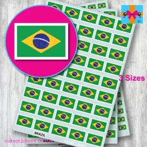Brazil Brazilian flag stickers 3 sizes