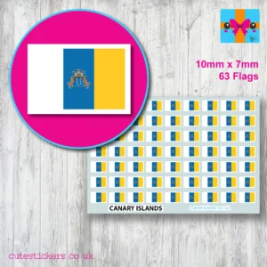 Canary Islands flag stickers 10mm 63 flags