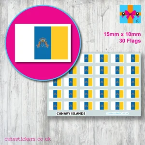 Canary Islands flag stickers 15mm 30 flags