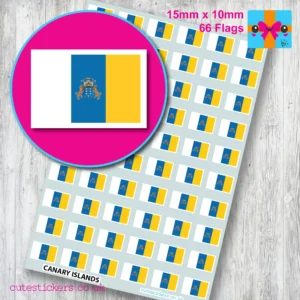 Canary Islands flag stickers 15mm 66 flags