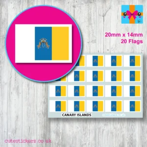 Canary Islands flag stickers 20mm 20 flags