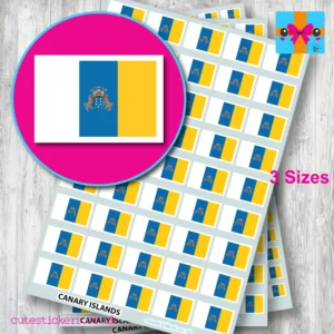 Canary Islands flag stickers 3 sizes