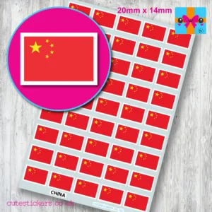 China Chinese flag stickers 20mm