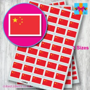 China Chinese flag stickers 3 sizes