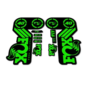 Fox Factory 40 Heritage Fork Stickers 2015 flourescent green