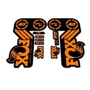 Fox Factory 40 Heritage Fork Stickers 2015 flourescent orange