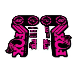 Fox Factory 40 Heritage Fork Stickers 2015 flourescent pink