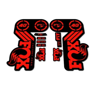 Fox Factory 40 Heritage Fork Stickers 2015 flourescent red