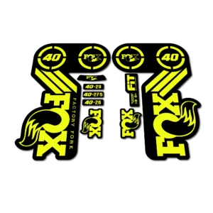 Fox Factory 40 Heritage Fork Stickers 2015 flourescent yellow