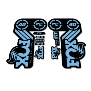 Fox Factory 40 Heritage Fork Stickers 2015 light blue