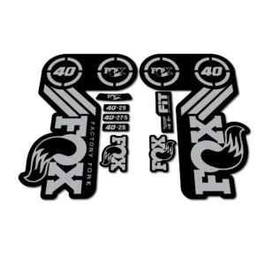 Fox Factory 40 Heritage Fork Stickers 2015 silver grey