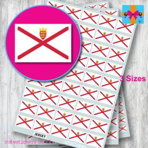 Jersey flag stickers 3 sizes