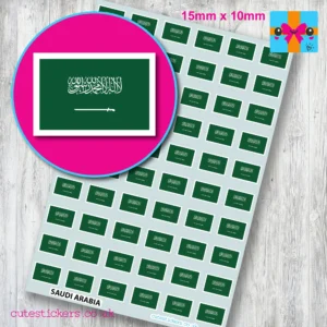 Saudi Arabia flag stickers 15mm