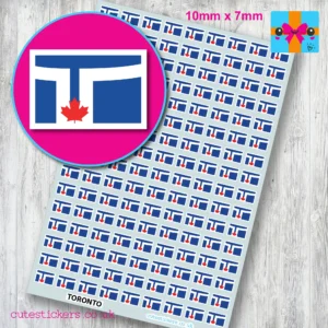 Toronto City flag stickers 10mm
