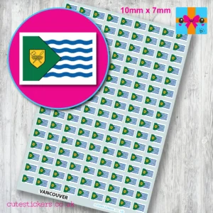 Vancouver City flag stickers 10mm